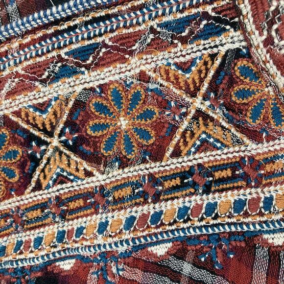 JOHNNY WAS WORKSHOP Shirt M Floral Embroidery Plaid Long Sleeve Button - Picture 6 of 12